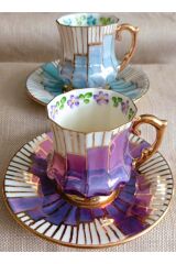 BASAMAK PORSELEN EL BOYAMA 2Lİ KAHVE FİNCAN TAKIMI