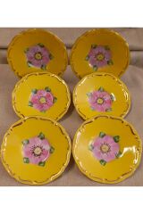 PORSELEN EL DEKOR BOYAMA 6LI ÇAY TABAĞI