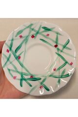 İKİNCİ KALİTE PORSELEN EL BOYAMA 6LI ÇAY TABAĞI (İADESİ YOKTUR)