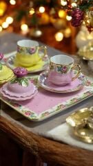 SARAY 2 Lİ EL BOYAMA KAHVE FİNCAN TAKIMI