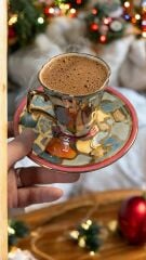 TRİPAZ 2Lİ EL BOYAMA KAHVE FİNCAN SETİ