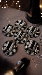 Lusso Nero | Porselen El Boyama 6’lı Türk Kahvesi Fincan Takımı