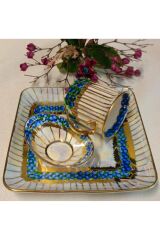 ARNİ PORSELEN EL BOYAMA TEK KİŞİLİK KAHVE FİNCAN SETİ