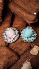 CEYLAN 2 KİŞİLİK PORSELEN EL BOYAMA KAHVE FİNCAN TAKIMI