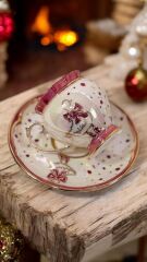 LİLİRDEK 6LI PORSELEN EL BOYAMA KAHVE FİNCAN TAKIMI