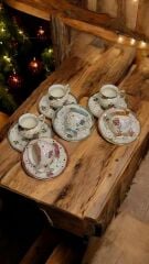 LİLİRDEK 6LI PORSELEN EL BOYAMA KAHVE FİNCAN TAKIMI