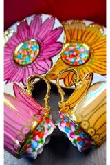 Hu Ayçiçek Porselen El Boyaması 2li Fincan Takımı