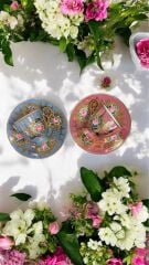 HÜNKAR 2 Lİ PORSELEN EL BOYAMA KAHVE FİNCAN TAKIMI