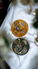 HÜNKAR 2 Lİ PORSELEN EL BOYAMA KAHVE FİNCAN TAKIMI