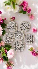 BLACK DAMA PORSELEN EL BOYAMA 6 LI KAHVE FİNCAN TAKIMI