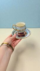 BOSNA SİRİ 2 Lİ EL BOYAMA PORSELEN KAHVE FİNCANI