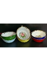 Porselen El Boyaması 6 Lı Yaprak Çerezlik