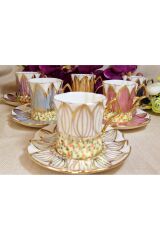 AYÇİÇEĞİ ALTI KİŞİLİK KAHVE FİNCAN TAKIMI