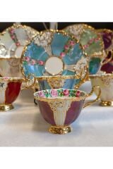 TİNA PORSELEN EL DEKOR BOYAMA FİNCAN TAKIMI