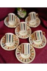 EFES RADUGA PORSELEN EL BOYAMA KAHVE FİNCAN TAKIMI