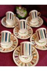 EFES RADUGA PORSELEN EL BOYAMA KAHVE FİNCAN TAKIMI