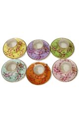 Porselen El Boyama 6li Kahve Fincan Seti