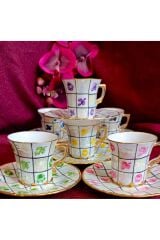 FİNGİR PORSELEN EL DEKOR BOYAMA FİNCAN TAKIMI