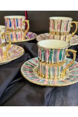 Gala Porselen El Dekor Boyama Fincan Takımı Ve Lokumluk Seti