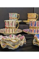 Gala Porselen El Dekor Boyama Fincan Takımı Ve Lokumluk Seti