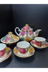 Porselen El Boyaması Çay Seti