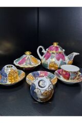 Porselen El Boyaması Çay Seti