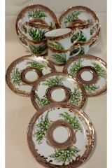 PORSELEN EL DEKOR BOYAMA KAHVE FİNCAN TAKIMI