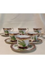 PORSELEN EL DEKOR BOYAMA KAHVE FİNCAN TAKIMI