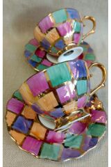 PORSELEN EL BOYAMA 2Lİ ÇAY FİNCAN TAKIMI (İADESİ YOKTUR)