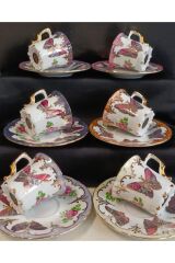 KELEBEK PORSELEN EL BOYAMA KAHVE FİNCAN TAKIMI