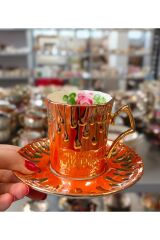 KOZANAMUM PORSELEN EL DEKOR BOYAMA 2Lİ KAHVE FİNCANI