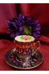 KOZANAMUM PORSELEN EL DEKOR BOYAMA 2Lİ KAHVE FİNCANI