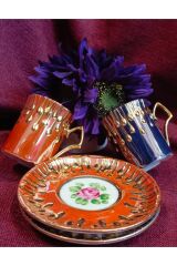 KOZANAMUM PORSELEN EL DEKOR BOYAMA 2Lİ KAHVE FİNCANI