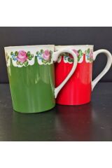 PORSELEN EL BOYAMASI İKİLİ KUPA