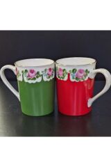 PORSELEN EL BOYAMASI İKİLİ KUPA