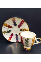 Lika Porselen El Boyama 2li Kahve Fincan Takımı