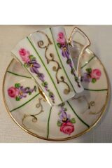 LİLİ PORSELEN EL DEKOR BOYAMA 2Lİ KAHVE FİNCAN TAKIMI