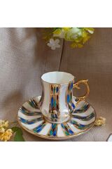 LİNE PORSELEN EL DEKOR BOYAMA FİNCAN TAKIMI