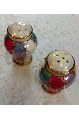 MALİNA PORSELEN EL BOYAMA 2Lİ TUZLUK