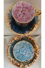 RÜYA PORSELEN EL BOYAMA 2Lİ KAHVE FİNCAN TAKIMI