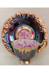 RÜYA PORSELEN EL BOYAMA 2Lİ KAHVE FİNCAN TAKIMI