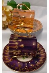 MUM PORSELEN EL BOYAMA 2Lİ KAHVE FİNCAN TAKIMI (İADESİ YOKTUR)