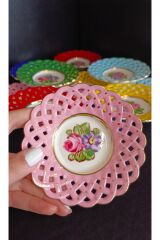 PORSELEN EL DEKOR BOYAMA 12Lİ ÇAY TABAKLARI