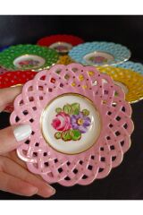 PORSELEN EL DEKOR BOYAMA 12Lİ ÇAY TABAKLARI