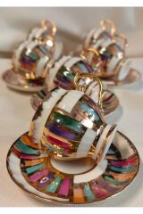 PERVİZ PORSELEN EL BOYAMA KAHVE FİNCAN TAKIMI