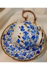 PERVİZ KARÇİÇEK PORSELEN EL BOYAMA KAHVE FİNCAN TAKIMI