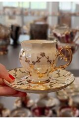 PERVİZ PORSELEN EL BOYAMA KAHVE FİNCAN TAKIMI