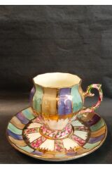 PERVİZ PORSELEN EL BOYAMA KAHVE FİNCAN TAKIMI