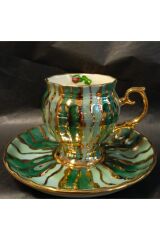 PERVİZ PORSELEN EL BOYAMA 6LI KAHVE FİNCAN TAKIMI