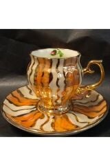 PERVİZ PORSELEN EL BOYAMA 6LI KAHVE FİNCAN TAKIMI